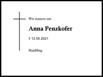 Traueranzeige von Anna Penzkofer von Region Berchtesgadener Land