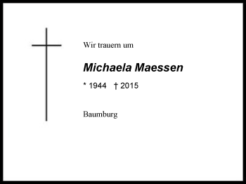 Traueranzeige von Michaela Maessen von Region Berchtesgadener Land