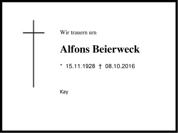 Traueranzeige von Alfons Beierweck von Region Chiemgau