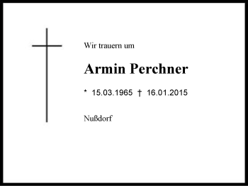 Traueranzeige von Armin Perchner von Region Chiemgau