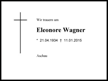 Traueranzeige von Eleonore Wagner von Region Chiemgau