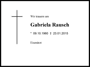 Traueranzeige von Gabriela Rausch von Region Chiemgau