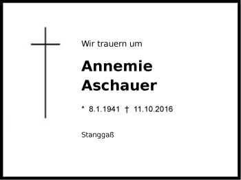 Traueranzeige von Annemie Aschauer von Region Berchtesgadener Land