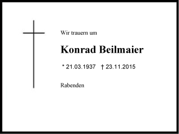 Traueranzeige von Konrad  Beilmaier von Region Chiemgau