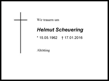 Traueranzeige von Helmut Scheuering von Region Berchtesgadener Land