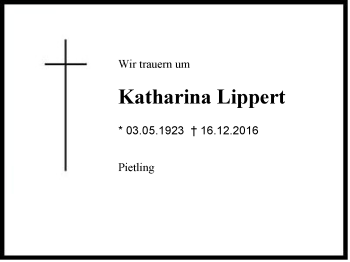 Traueranzeige von Katharina Lippert von Region Chiemgau