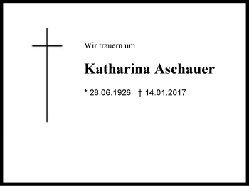 Traueranzeige von Katharina Aschauer von Region Chiemgau