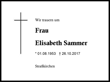 Traueranzeige von Elisabeth Sammer von Region Berchtesgadener Land