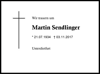 Traueranzeige von Martin Sendlinger von Region Berchtesgadener Land