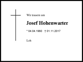 Traueranzeige von Josef Hohenwarter von Region Berchtesgadener Land