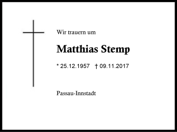 Traueranzeige von Matthias Stemp von Region Berchtesgadener Land