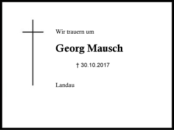 Traueranzeige von Georg Mausch von Region Berchtesgadener Land