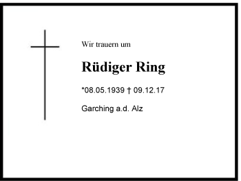 Traueranzeige von Rüdiger Ring von Region Chiemgau