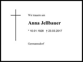 Traueranzeige von Anna Jellbauer von Region Berchtesgadener Land