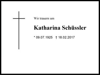 Traueranzeige von Katharina Schüssler von Region Berchtesgadener Land