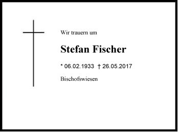 Traueranzeige von Stefan Fischer von Region Berchtesgadener Land