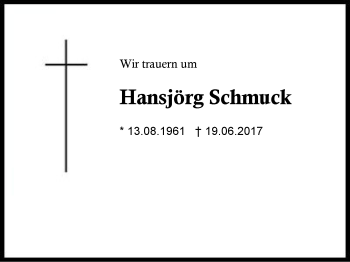 Traueranzeige von Hansjörg Schmuck von Region Chiemgau