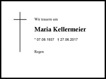 Traueranzeige von Maria Kellermeier von Region Berchtesgadener Land