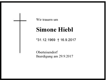 Traueranzeige von Simone Hiebl von Region Berchtesgadener Land