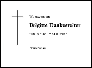 Traueranzeige von Brigitte Dankesreiter von Region Berchtesgadener Land