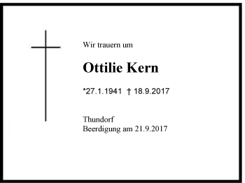 Traueranzeige von Ottilie Kern von Region Chiemgau