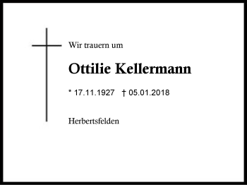 Traueranzeige von Ottilie Kellermann von Region Berchtesgadener Land