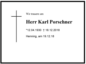 Traueranzeige von Karl  Poschner von Region Chiemgau