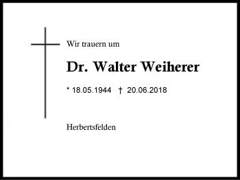 Traueranzeige von Walter Weiherer von Region Berchtesgadener Land