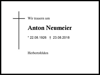 Traueranzeige von Anton Neumeier von Region Berchtesgadener Land