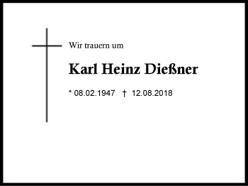 Traueranzeige von Karl Heinz Dießner von Region Berchtesgadener Land