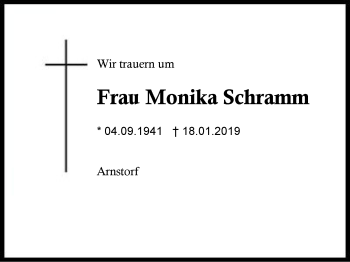 Traueranzeige von Monika Schramm von Region Berchtesgadener Land