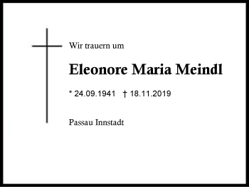 Traueranzeige von Eleonore Maria Meindl von Region Berchtesgadener Land