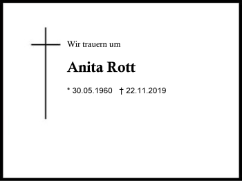 Traueranzeige von Anita Rott von Region Berchtesgadener Land