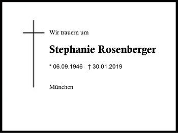 Traueranzeige von Stephanie Rosenberger von Region Berchtesgadener Land