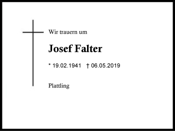 Traueranzeige von Josef Falter von Region Berchtesgadener Land