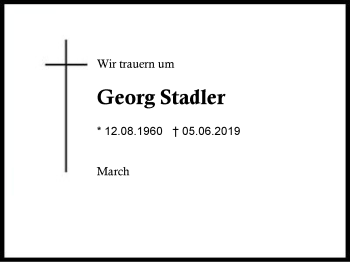 Traueranzeige von Georg  Stadler von Region Berchtesgadener Land