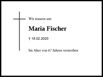 Traueranzeige von Maria  Fischer von Region Berchtesgadener Land