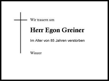 Traueranzeige von Egon  Greiner von Region Berchtesgadener Land