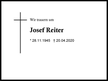Traueranzeige von Josef Reiter von Region Berchtesgadener Land