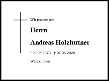 Traueranzeige von Andreas Holzfurtner von Region Berchtesgadener Land