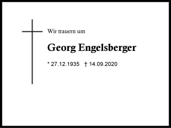 Traueranzeige von Georg Engelsberger von Region Berchtesgadener Land