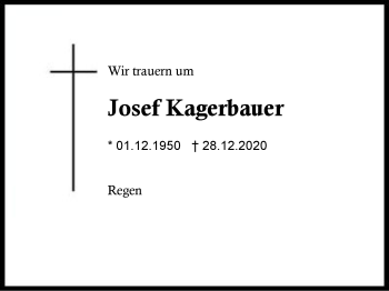 Traueranzeige von Josef Kagerbauer von Region Berchtesgadener Land