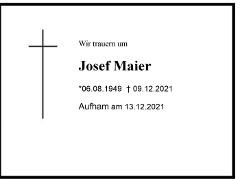 Traueranzeige von Josef Maier von Berchtesgaden