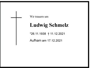 Traueranzeige von Ludwig Schmelz von Berchtesgaden