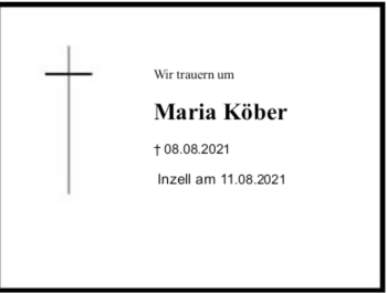 Traueranzeige von Maria Köber 