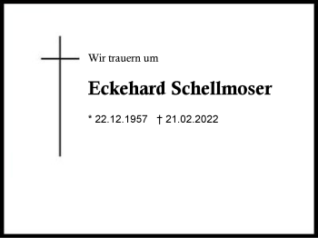 Traueranzeige von Eckehard Schellmoser von Region Chiemgau