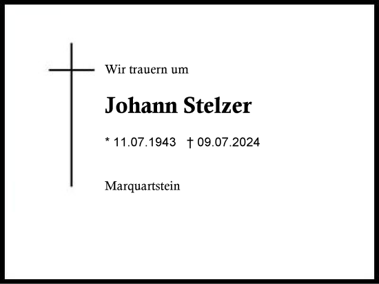 Traueranzeige von Johann Stelzer von Region Chiemgau