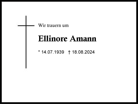 Traueranzeige von Ellinore Amann von Region Chiemgau