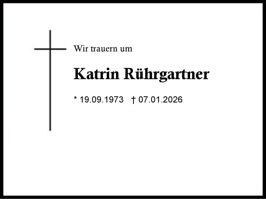 Traueranzeige von Katrin Rührgartner von Region Chiemgau